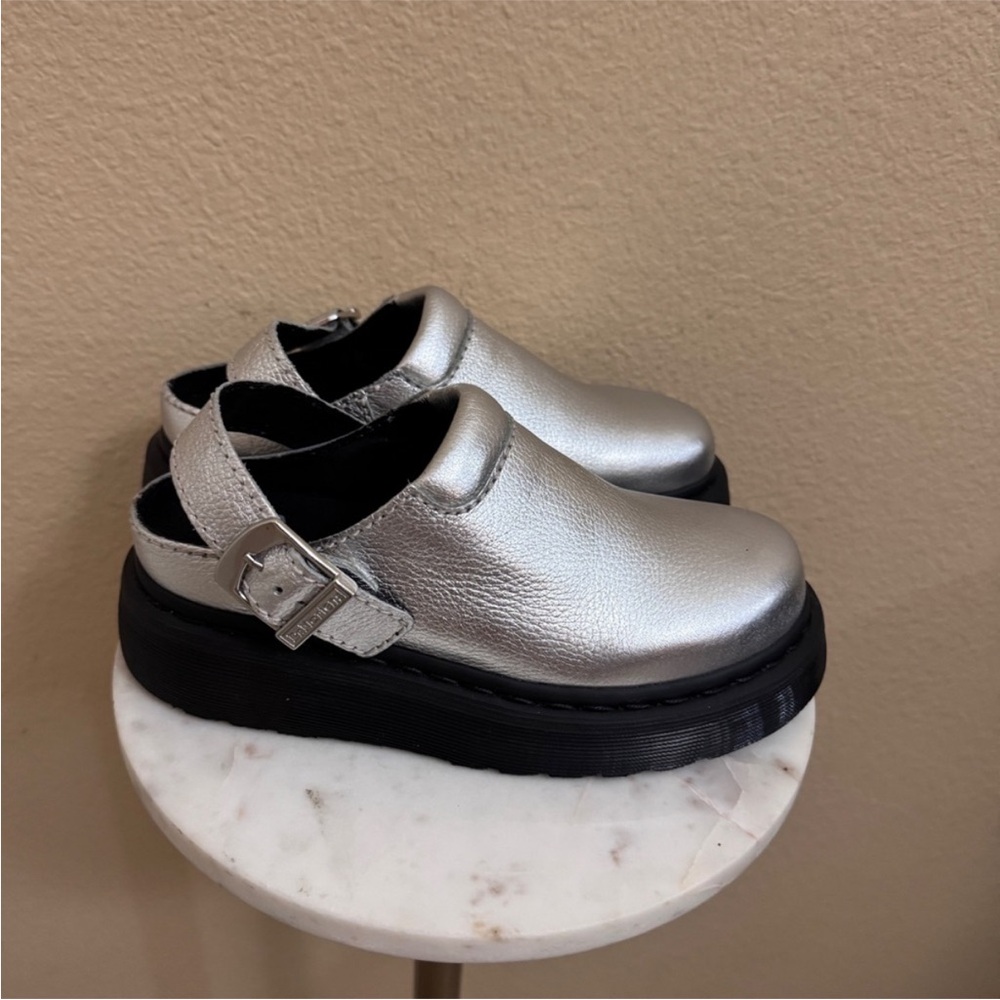 NEW Women DR MARTENS Laketen Slingback Mule metallic tumble nappa leather Sz 5 - Picture 5 of 7